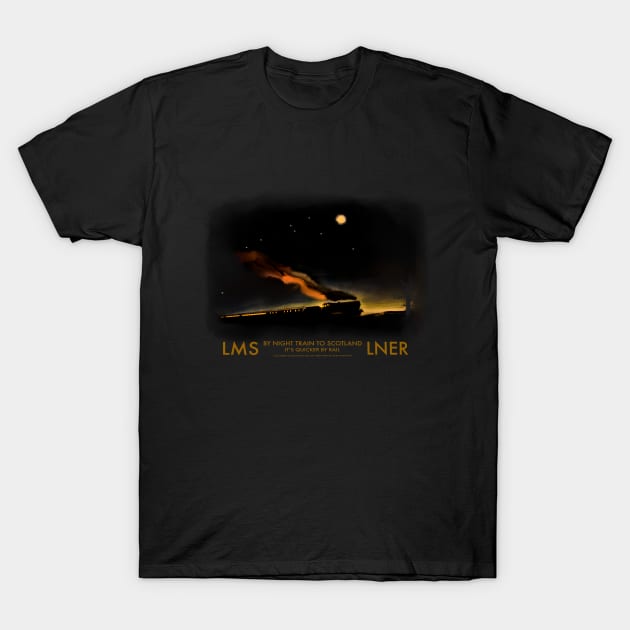 Gorgeous Old LMS LNER Steam Train Poster T-Shirt by MotorManiac